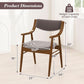 Wooden Velvet Upholstered Dining Chairs Rubberwood