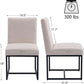 Cream Linen Upholstered Dining Chairs Midcentury Modern-1