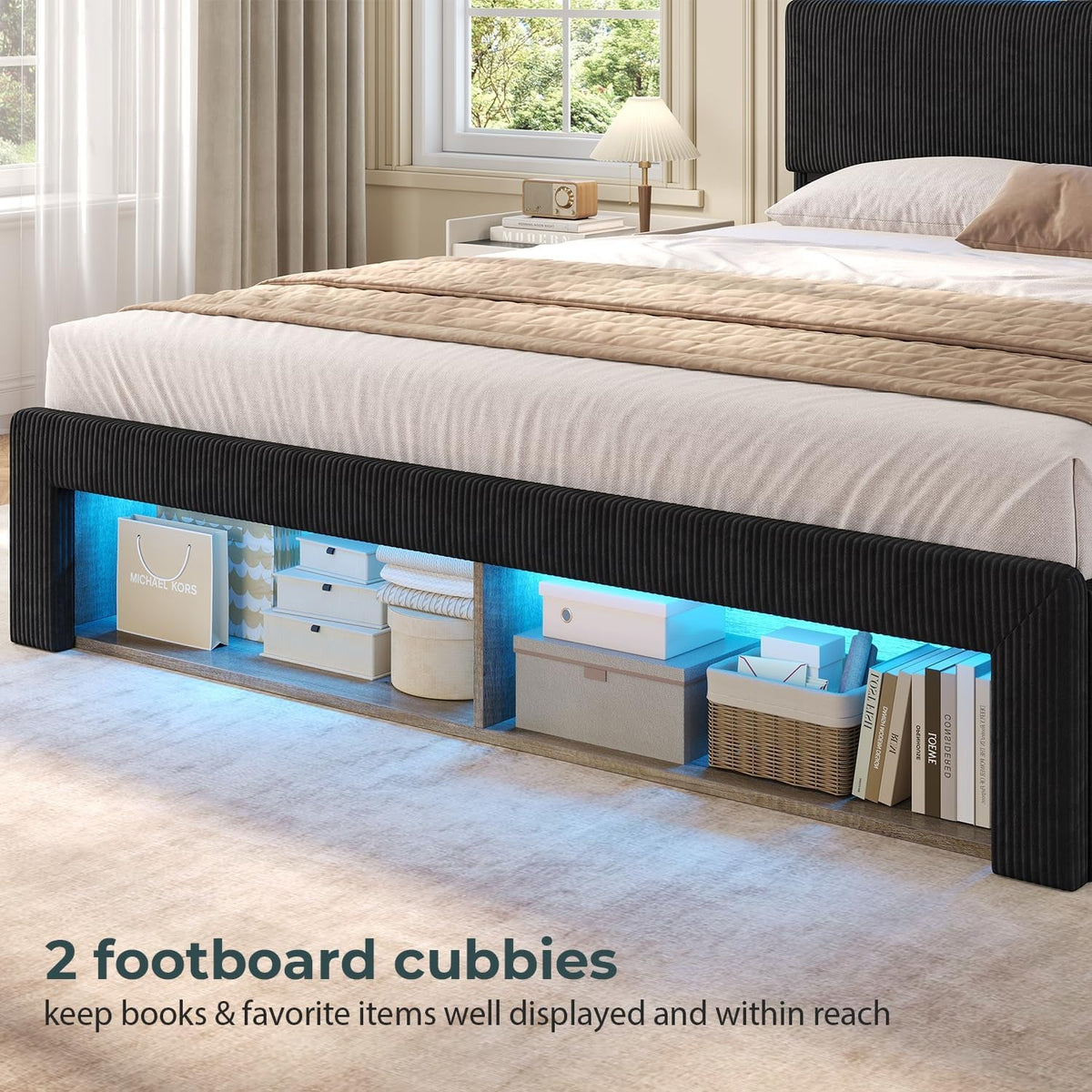 Queen Platform Bed Frame With Storage Drawers Black