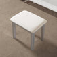 Silver Contemporary Vanity Table With Swivel Mirror
