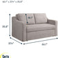 Full Size Slipcovered Convertible Sleeper Sofa Comfortably