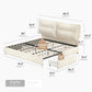 King Size Stone Beige Upholstered Platform Bed Drawers