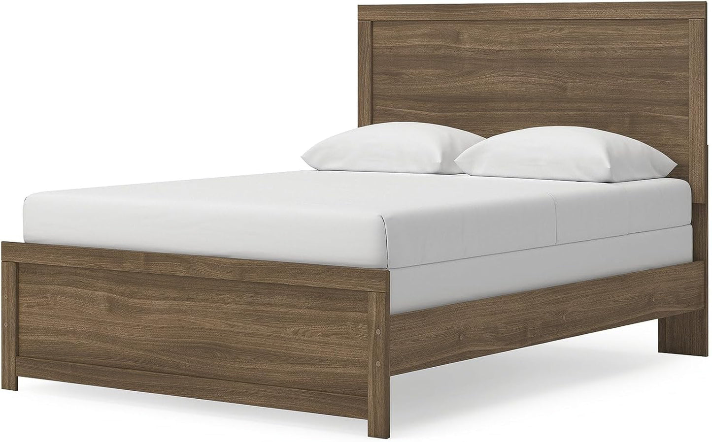 Queen Panel Bed Frame DurableEngineeredWood Auburn Finish