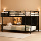 Full Over Twin Bunk Bed Black Security Guardrails Drawers