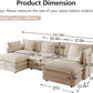 Modular Sectional Sofa Light Coffee Deluxe Configuration