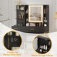 Black Vanity Desk With Multifunctional LED Lighting