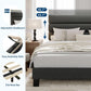 King Size Bed With Adjustable Headboard In Dark Grey