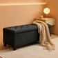 50.8 Inches Gray Upholstered Storage Ottoman Bench