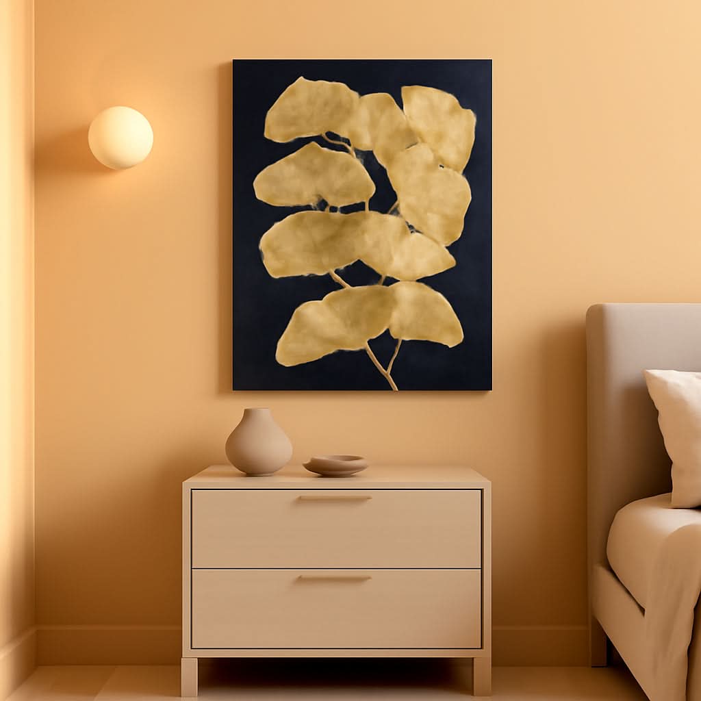 Elegant Gold Ginkgo 60x120 Centimeter Canvas Wall Art
