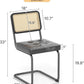 Mid Century Upholstered Cantilever Dining Chairs Black