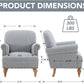 Blue Upholstered Coastal Accent Chair Nailhead Trim