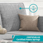 Light Grey Living Room Sofa Set With Movable Ottoman-4