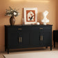 58Inch Modern Sideboard Buffet Cabinet Black Storage-0