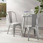 Dark Grey Metal Dining Chairs Set Of Four Durable X Bar Design