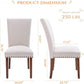 Parsons Dining Chairs Beige Upholstered Nailhead Set of 4