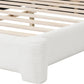 King Size Curved Headboard Platform Bed Snow White Finish