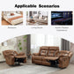 Brown Faux Leather Recliner Sofa Set Luxury Living Room Furniture