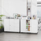 Forty Seven Inch Brilliant White Finish Rolling File Cabinet