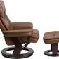 Leathersoft Recliner With Ottoman Palimino Swivel