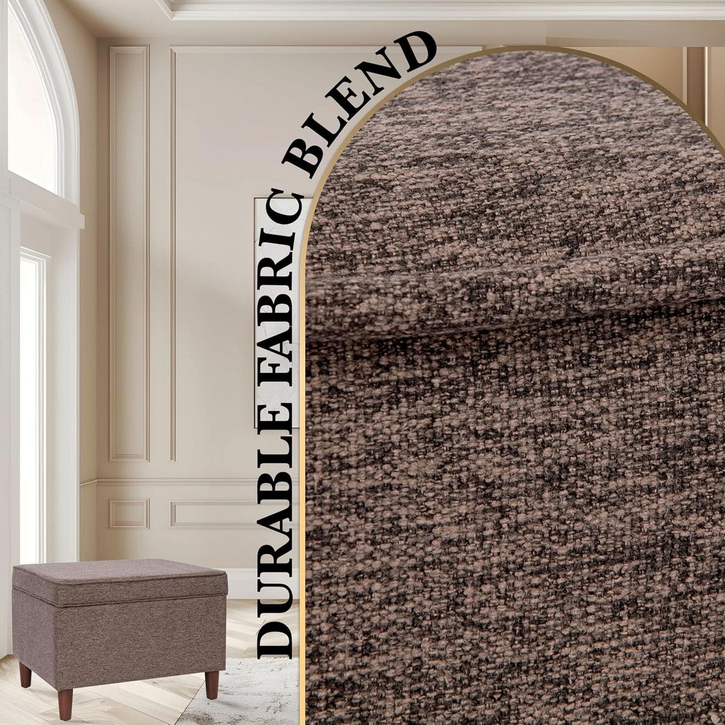 Chocolate Brown Contemporary Storage Ottoman With Lid