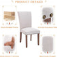 Parsons Dining Chairs Beige Upholstered Nailhead Set of 4