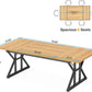 70.8 Inch Executive Desk Light Walnut Black Large Computer Office Desk
