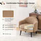 Luxurious Khaki Corduroy Barrel Chair Set 30Inches