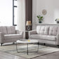 Callie Light Gray Velvet Sofa Loveseat Set 79 Inch Living Room Furniture
