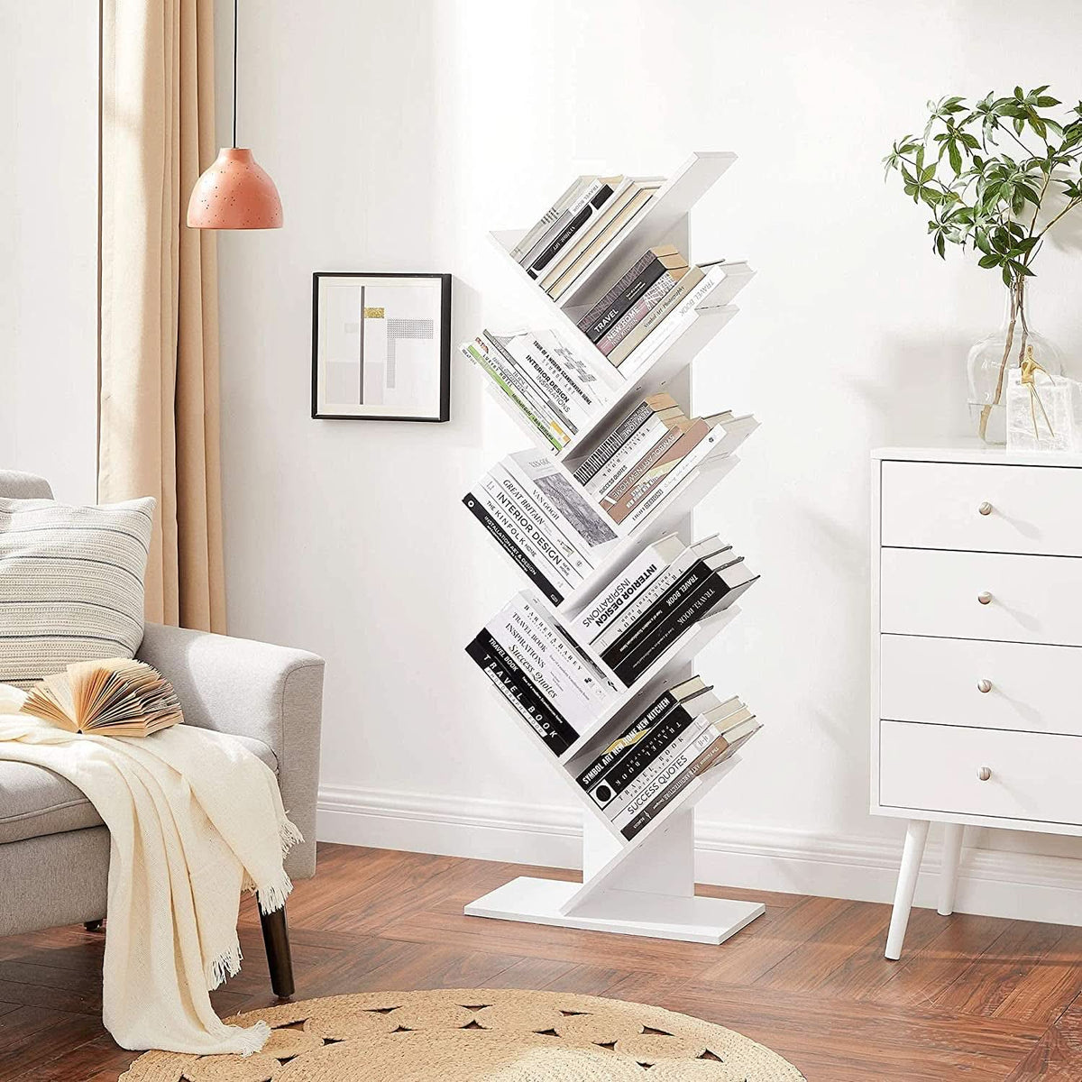Tree Branch Bookshelf 8 Tier For Small Spaces Home Office-2