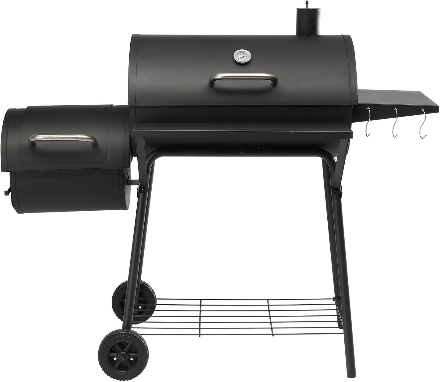 Barbecue Charcoal Grill Offset Smoker Industrial Wheels