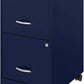 Mobile File Cabinet Navy With Two Locking File Drawers
