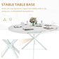 47.24in Circular Dining Table White Marble Pedestal