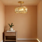 Crystal Ceiling Light 12Inch Gold Chandelier Fixture