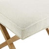 Small Ivory Upholstered Ottoman Footrest With Xframe