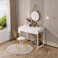 White Desk With Drawers 32 Inch Space Saving Home Office Desk