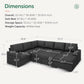 Dark Grey Sectional Sleeper Sofa With Pull Out Bed