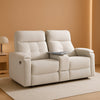Beige Tray Table Power Reclining Loveseat With Console