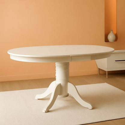 Avon Oval Dining Table 42x60 Linen White Butterfly Leaf