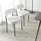 White Boucle Dining Chairs Set Of 2 For Dining Room