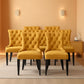 Gold Velvet Tufted Dining Chairs With Ring Pull Trim