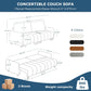 Cream Chenille Sleeper Sofa Bed With Expanded Storage