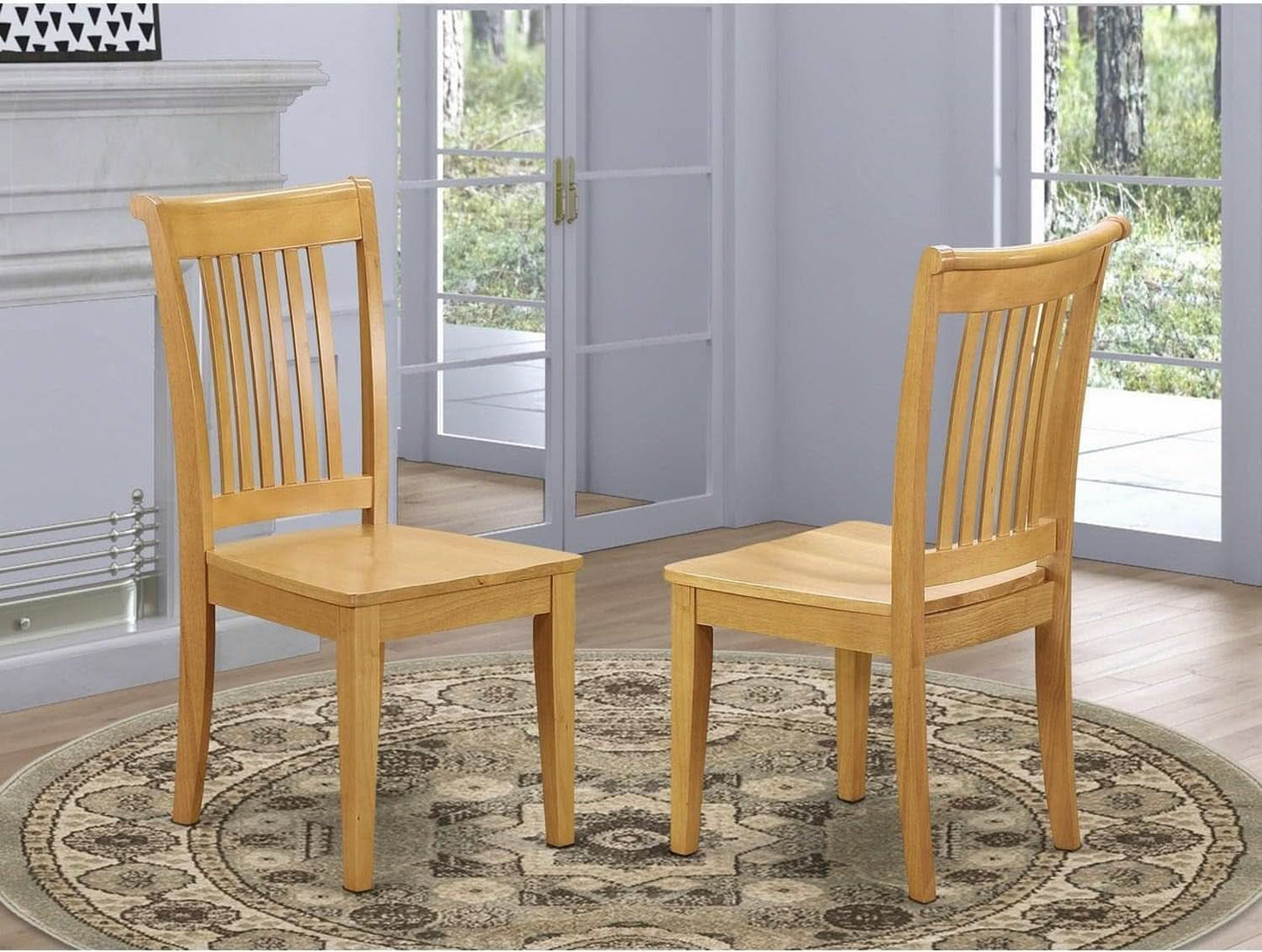 Premium Grade Oak Slat Back Dining Chairs Durable Finish