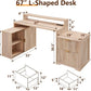 67-Inch L-Shaped Desk With Integrated Power Outlets-1
