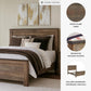 Queen Panel Bed Dark Brown Nailhead Trim Engineered Wood