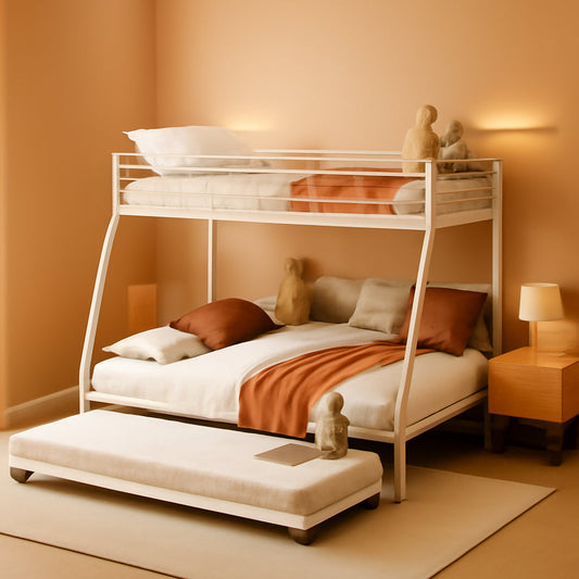 Twin Over Full Bunk Bed Heavy-Duty Metal Alloy Frame