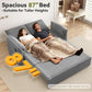 Light Grey Eighty Seven Inch Convertible Sleeper Sofa