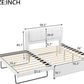 Beige Full Size Upholstered Platform Bed With Trundle