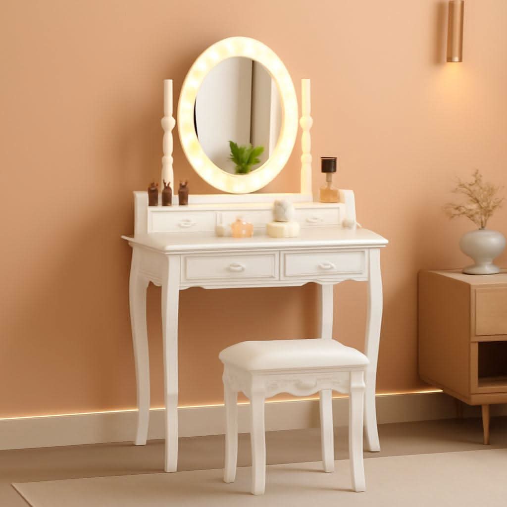 White Premium Makeup Vanity Table Illuminated Mirror