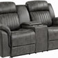 3 Piece Recliner Living Room Set In Brownish Gray Microfiber