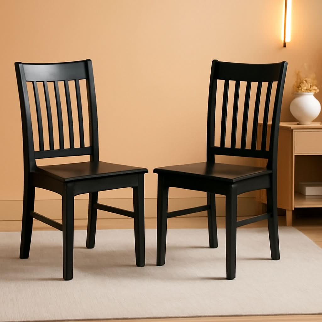 Norfol ElevenInch Matte Black Premium Solid Wood Dining Chairs